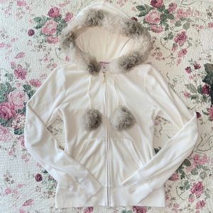 juicy couture fur trim zip up